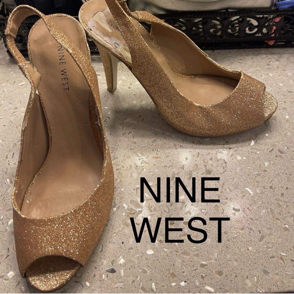 Nine West Metallic Heels 7